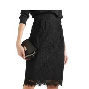 J.Crew Womens Pintucked Pencil Skirt In Floral Lace Black F8660